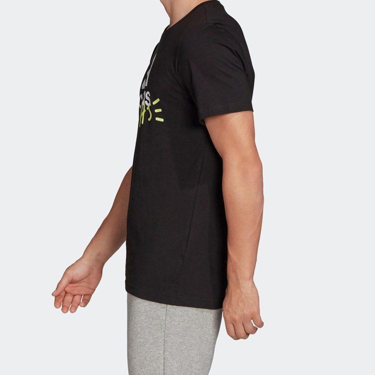 Adidas T Shirts Men's Black Crew Neck Moderate Straight Fit FN1727