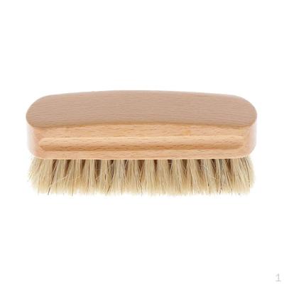 Wooden Handle Shoes Cleaner Brush Polish Buffing Shine Sneakers Shoe