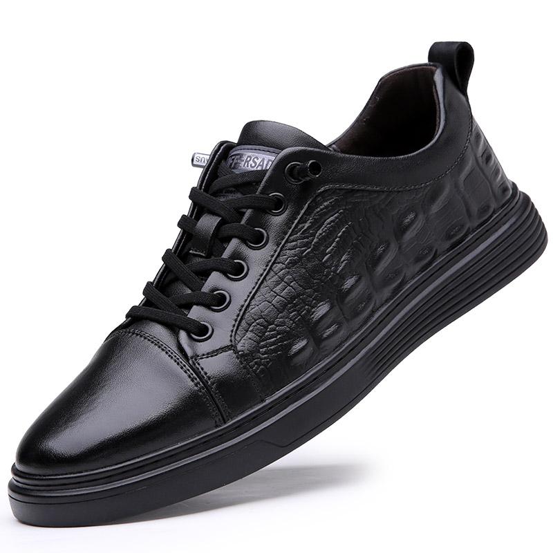 

Модная весенняя обувь для активного отдыха высокого качества, белые мужские кожаные повседневные туфли, простые чистые черные кроссовки, дышащие кроссовки, роскошная обувь 44 чёрный