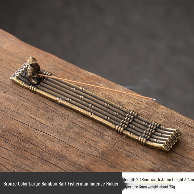 Copper Gourd Multi-functional Incense Holder and Burner with Lotus Design for Sticks and Coils.