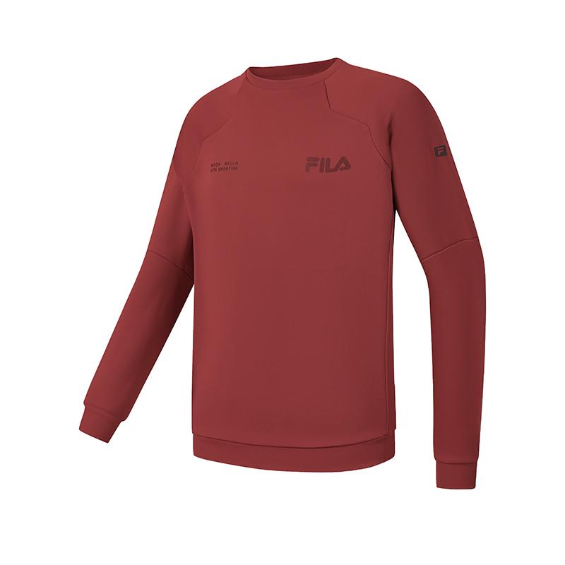 

FILA Fitness Series Simple Fashion Sports Casual Training Comfortable Crew Neck Pullover Sweatshirt Men sweatshirt Deep-Burgundy A11M611210FWI XL