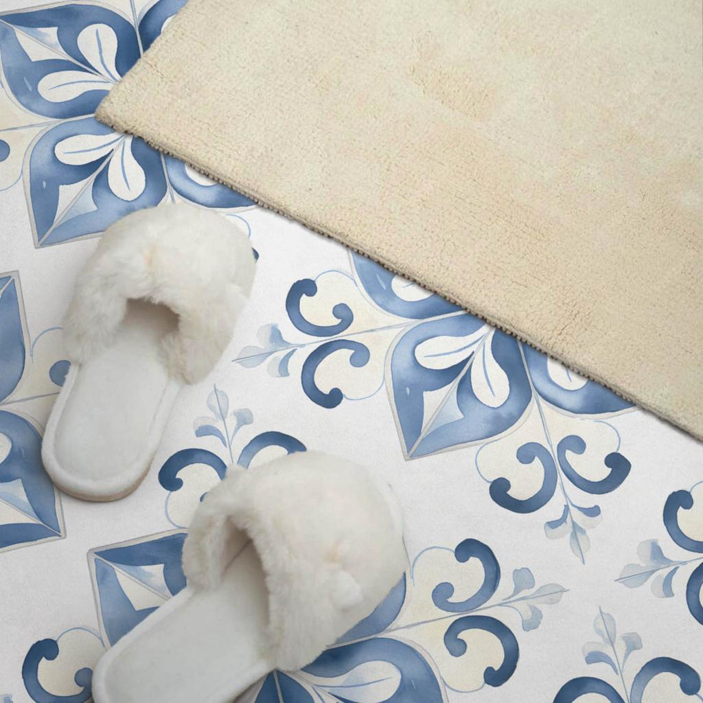 Self-adhesive Vinyl Panel with Print 120x60 cm Floral Pattern on Tiles
