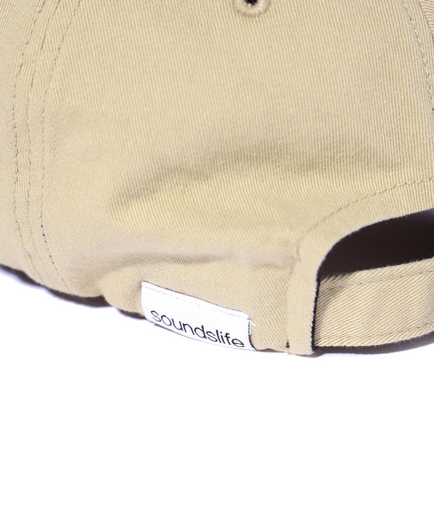 SOUNDSLIFE Vintage Lettering Washing Ball Cap Beige