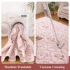 Rugs For Bedroom Pink Flowers Living Room Carpet Non-Slip Machine Washable Large Rug Home Decorative Sofa Coffeetable Floor Mat