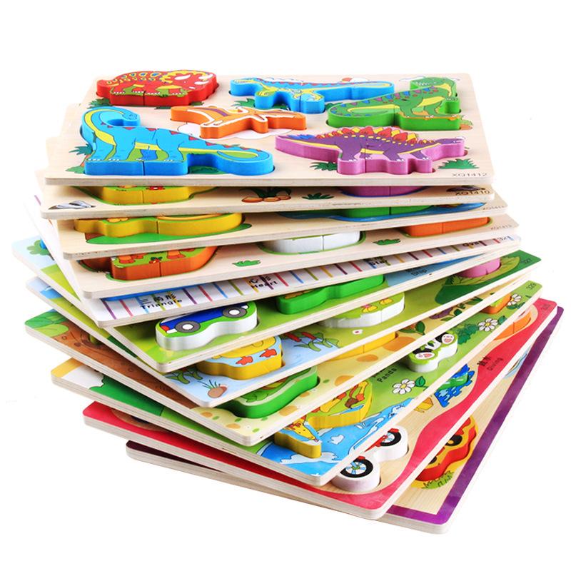 Children's Cartoon Three-Dimensional Puzzle Dinosaur Animal Traffic Shape Pairing Puzzle Toy Gift