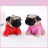 Chaveiro de Pelúcia Pug com Tecido de Pelo Curto para Presente de Aniversário e Enfeite de Bolsa