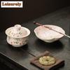 90ml Hand-painted Peach Blossom Gaiwan Handmade Tea Tureen Tea Bowl With Lid Kit Tea Brewing Cover Bowl Chinese Tea Set Gifts