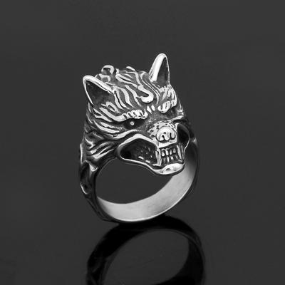 Nordic Viking Odin Celtic Wolf Inel din oțel inoxidabil Inel din oțel titan Bijuterii pentru bărbați