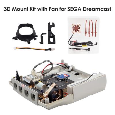 RetroScaler Black 3D Print Mount Kit 3D Print Fan Mount Kit NF-A4x10 5V Premium Fan for SEGA Dreamcast Game Console