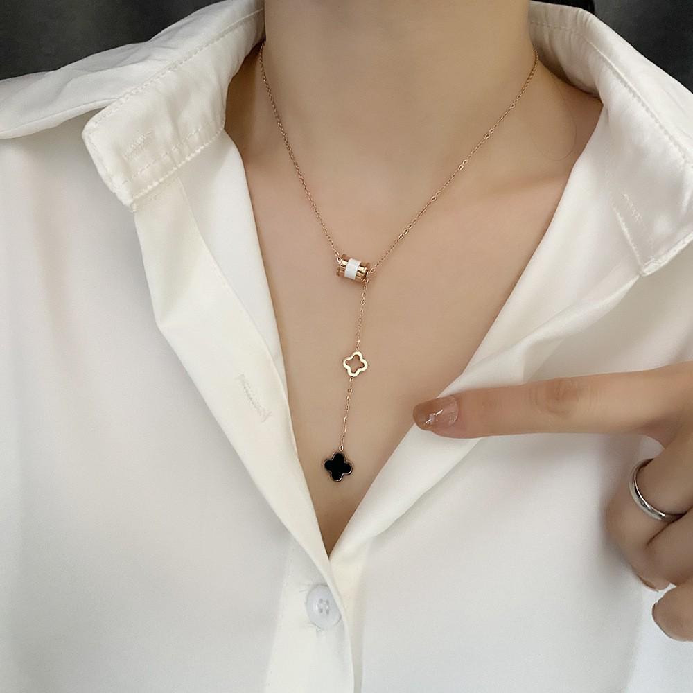 2025 Women's Titanium Steel Necklace: Light Luxury, Clavicle Chain, Non-Fading High-End Accessory