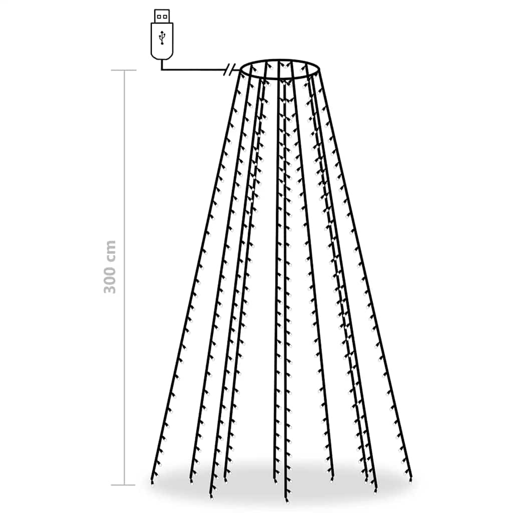 Vidaxl Siatka Lampek Choinkowych, 300 Kolorowych Diod Led, 300 Cm