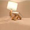 Robotic Table Lamp Wooden Bedside Lamp with Bookcase and  Shade