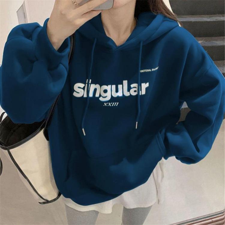 Women's Loose Hooded Sweater Coat New Autumn Winter Top