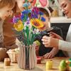 3D Wooden Puzzle Vase Wood Craft Fake Bouquet Holder Creative Flower Display Stand  Coffee Shop