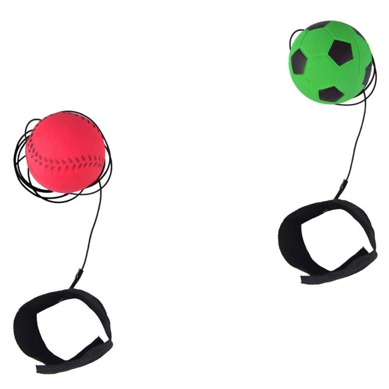 Wrist Rebounds Ball Portable High Elasticity Bouncy Ball Wristband Football Toy Wrist Strength Trainer Return Baseball