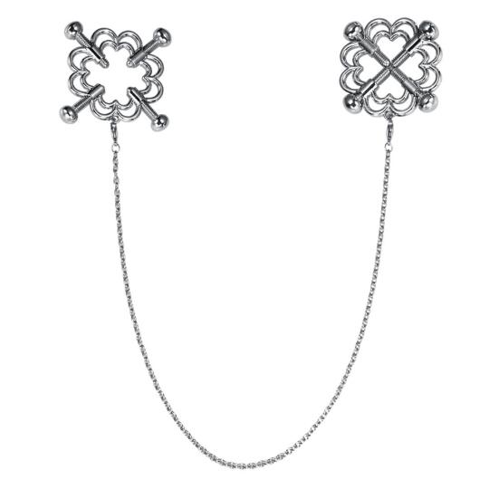 1 par metall brystvorteklemme Justerbar brystklemme Hollow Out Design Voksen sexleketøy