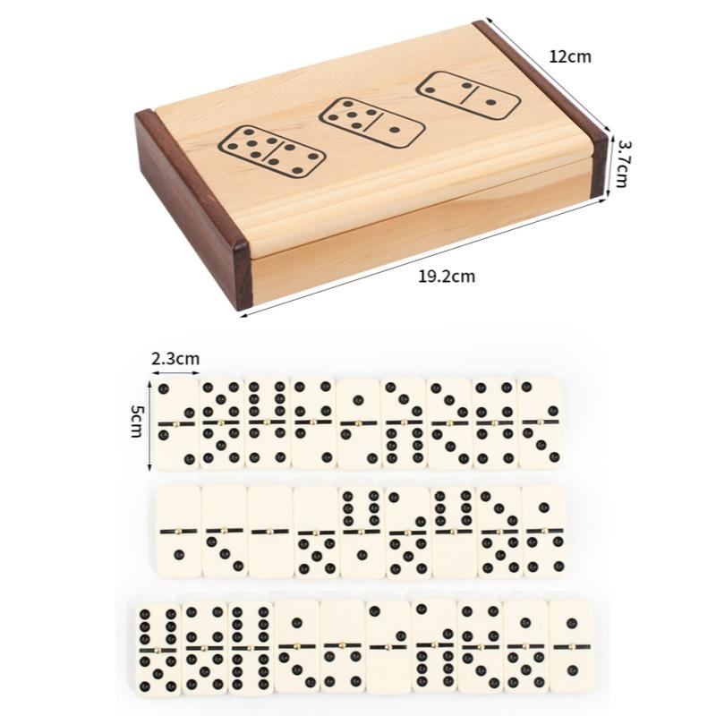 Dominoes Set for Adults Classical Board Games Double Six Dominos Game Set with Spinner Tiles with Wood Case 2-4 Players Chess