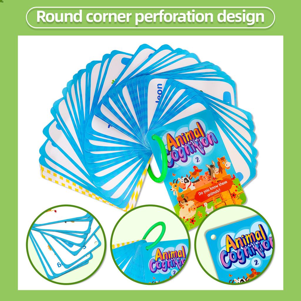 50 Niedliche Windtier-Kognitionskarten Kinderpuzzle Eltern-Kind Baby Frühe Bildung Lernkarten