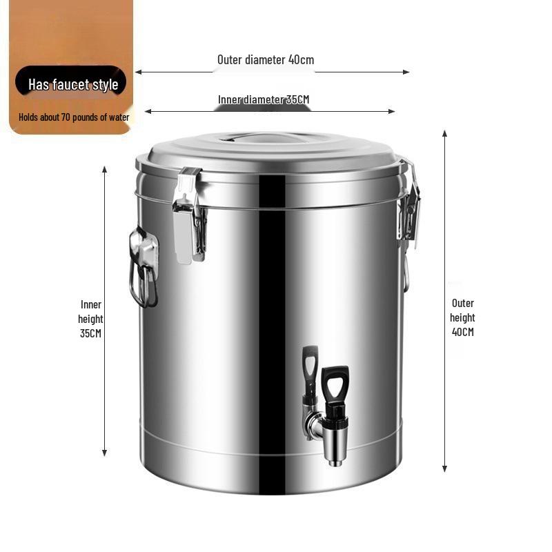 Large Capacity Stainless Steel Insulated Bucket for Porridge, Rice, Tea, and Hot Water