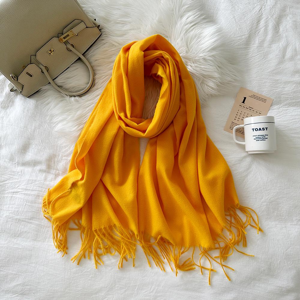 Scarf Women's Solid Color Winter New Fashion Mid Length Warm Scarf Shawl Scarf