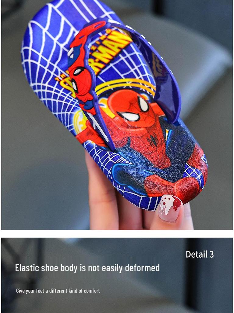 2025 Cartoon Anti-Slip Flip-Flops for Boys, Ages 2-8, Home Slippers