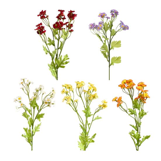 6Pcs 30-Head Artificial Chamomile Flower Bouquet Lifelike Silk Daisy for Home Wedding Decor No-Wilt Easy-Care Wedding Flower Props for Centerpieces