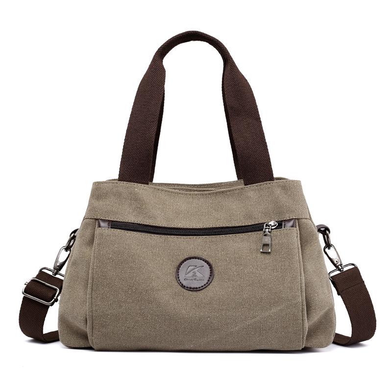 

2025 Spring/Summer Women s Versatile Canvas Shoulder Bag - Wear-Resistant, Solid Color Handbag & Crossbody хакі