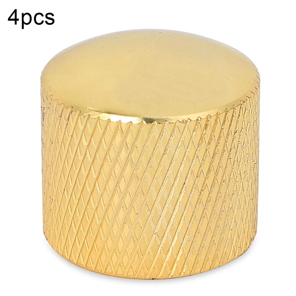 4 Pcs Durable Dome Knob Volume Tone Control Replacement Parts for Electric Guitar Bass(Gold)