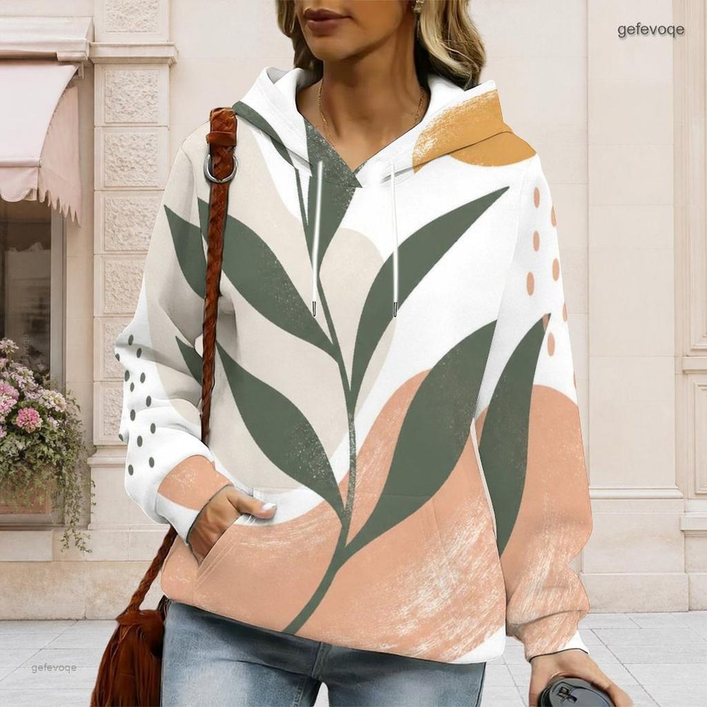 Plus Size Womens Drawstring Hooded Sweatshirt Long Sleeve Loose Soft Casual Leisure Daily Street Top