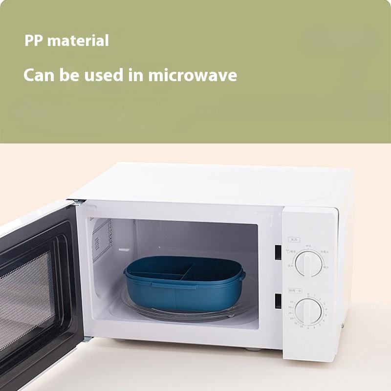 850ml Bento Lunch Box with Water Bottle Spoon Portable Compartment Food Box Leak-proof Microwave Lunch Box for School Office