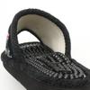 Made in Japan Chenille Healthy Slippers Healthy Foot Room Rose [Healthy Sandals, Slippers, Reflexology, Shoes, Pattern] (Black)