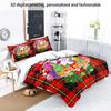 3pcs Santa Claus Print Coreless Bedding Set Soft Comfortable Dormitory Bedroom Holiday Decoration Multiple Size Machine Washable