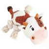 Dog Toys, Dog Plush Toy for Large Breed, Cute Squeaky Dog Toys with Crinkle Paper, Dog Chew Toys for Puppy, Small, Middle, Big Dogs (Cow)