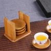 6PCS Round Shape Bamboo Coaster Cup Rest   for Glass Cups Tea Cup Coffe Mug Bottle Water Holder Natural Home Decor
