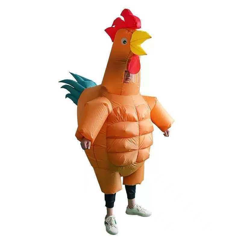 Funny Inflatable Big White Chicken Costume for Christmas, Birthday Parties, & Stage Performances