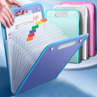 Dossier extensible A4 avec 13 compartiments Organiseur accordéon portable Couverture transparente Porte-documents portable pour étudiants Usage de bureau