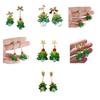 Mix Styles Christmas Earrings Green Christmas Tree Pendant Ear Rings Stylish Accessories for Girls and Women