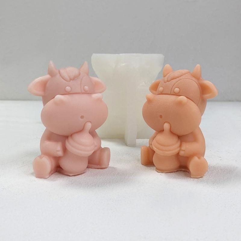 3D Kuh Kerzenformen Milchkuh Silikonformen Tier Tonformen Duftkerzen Gussformen für Kuchendekorationen