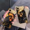 Brave Golden Rooster For IPhone 17Pro Max 16 17 Pro 15 Pro 14 13 Plus 12 Mini 11Pro Max XR 16E 17 Air Golden glass phone case