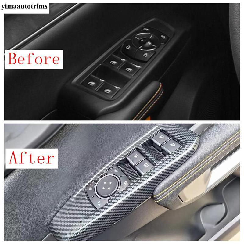 Window Lift / Gear Shift / Steering Wheel / Handle Bowl / Air AC Cover Trim For Ford Ranger  - 2025 Carbon Fiber Accessories