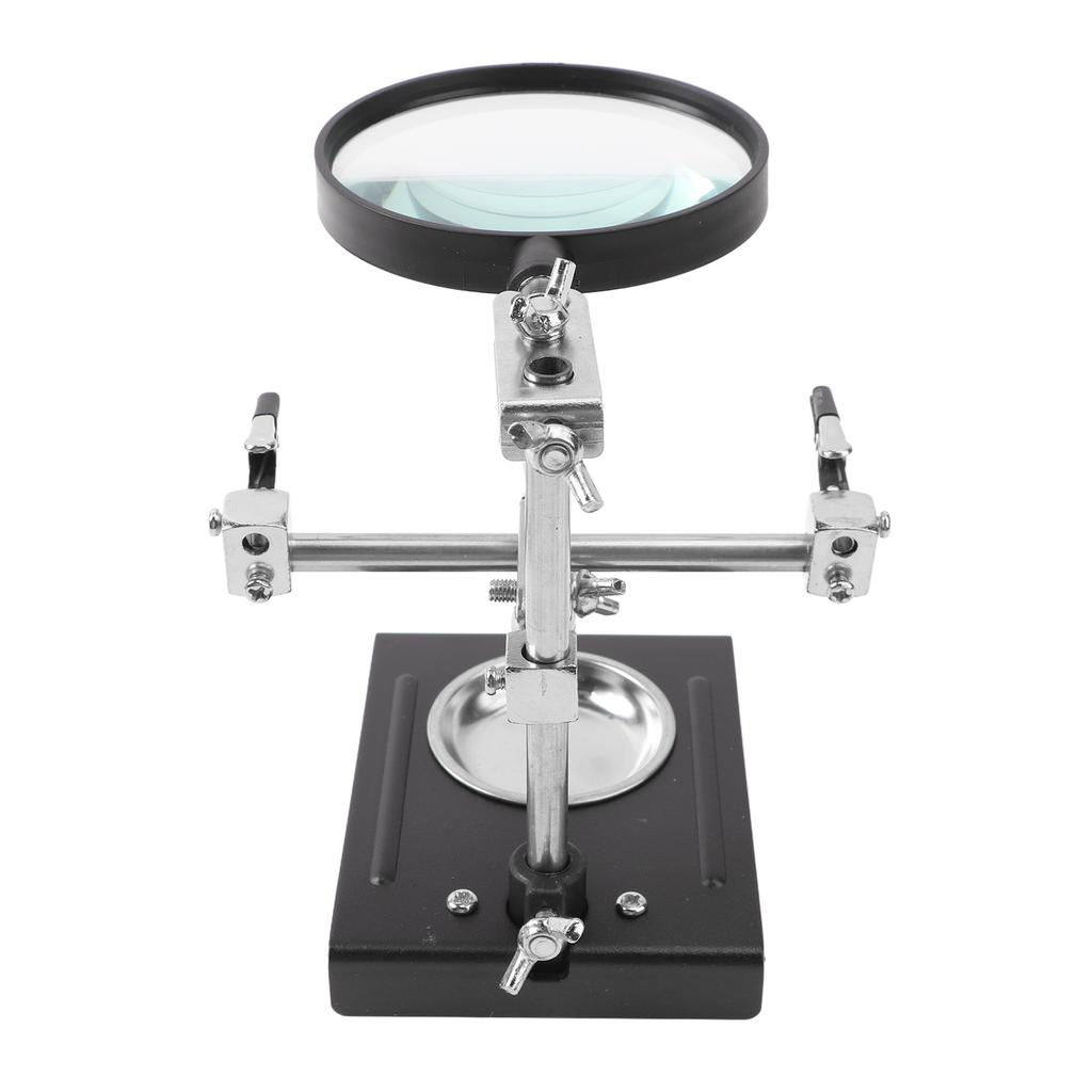 Magnifying Glass Soldering Station Desktop Welding Repair with Auxiliary Clip Stand for PCB Mobile