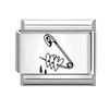 Black Piano Chess Boardlaser Engraving Links Fit 9mm Italian Charms Bracelet Jewelry DIY Making Gifts