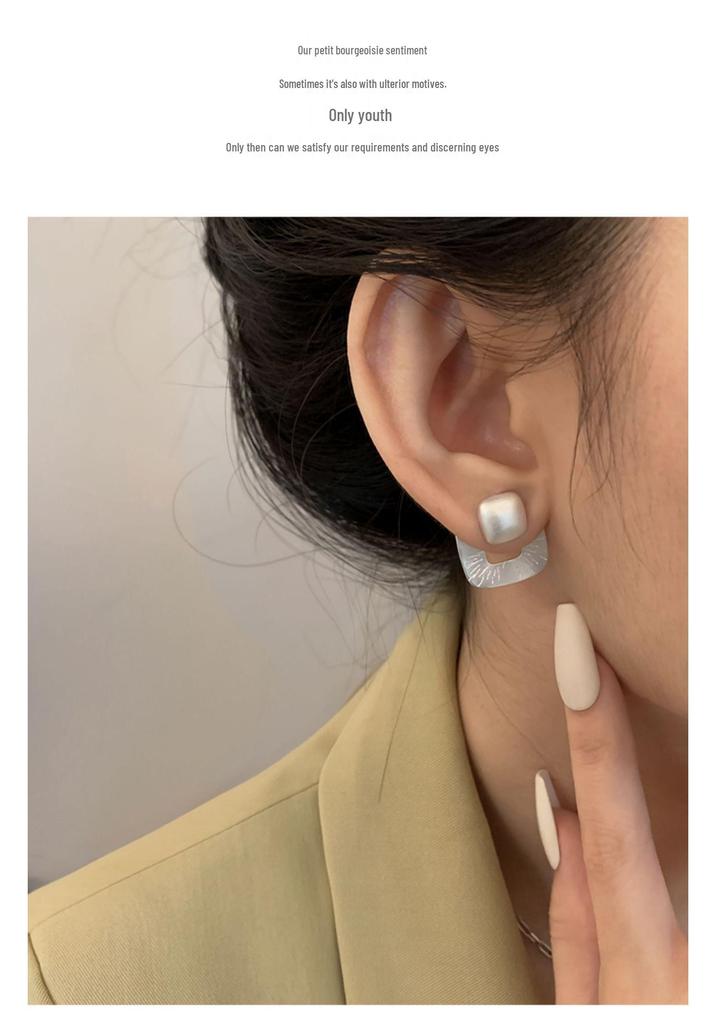Trendy Geometric Square Stud Earrings for Women - Hip Hop Celebrity Style, High-End Design
