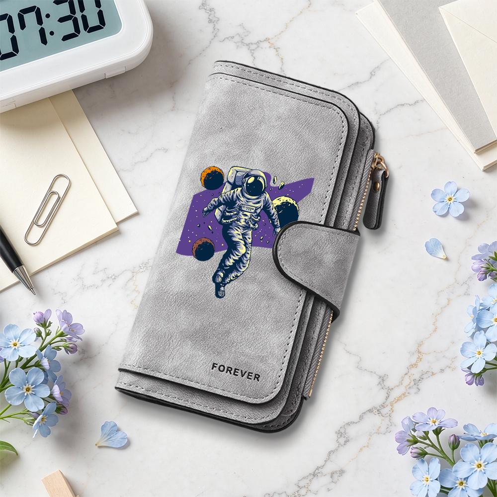 Astronaut Pattern Long Wallet Fashion Portable Purse Casual Card Holder