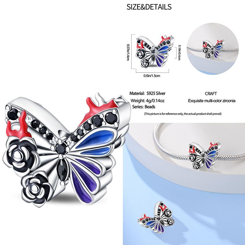 100% Copper Exquisite Tarot Cards Bracelet Pendants Blood Red Fire Snake Rose Charms Beads Diy Jewelry For Women