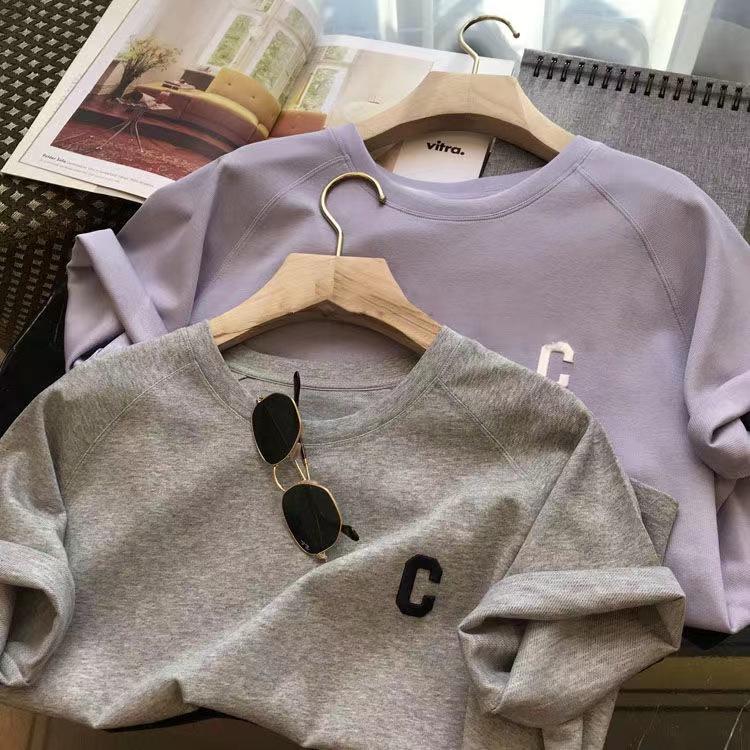 Korean Style Women's Summer Two-Piece Set: Loose Short Sleeve T-Shirt & Casual Sporty Print Shorts