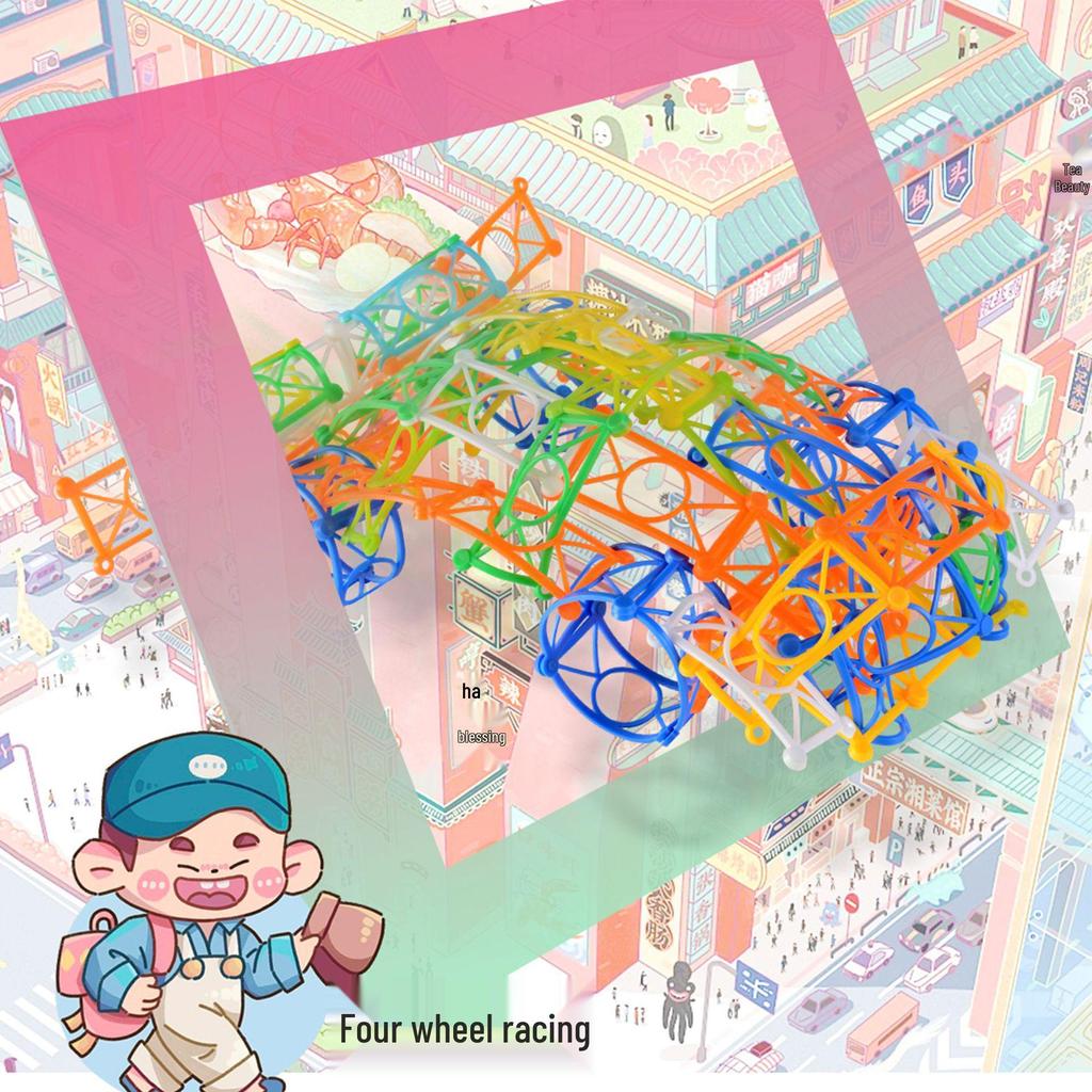 Pädagogische Web-Puzzle-Bausteine für Kinder - Weichgummi, Tischmontagespielzeug für den Kindergarten