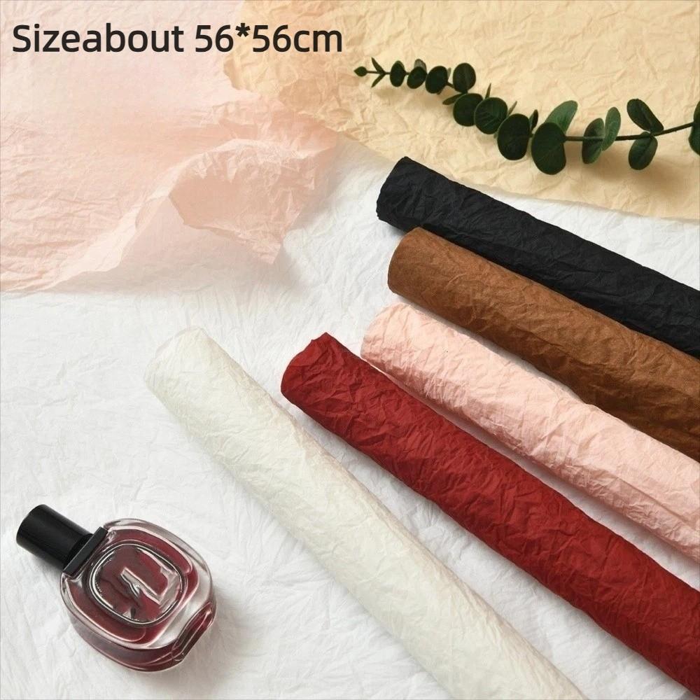 5pcs Pleated Design Flower Wrapping Paper Fluffy Disposable Bonquet Wrapping Paper Decorative High End Floral Gift Wrap Paper