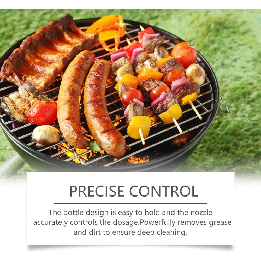 Powerful skillet degreaser, fast and strong heavy-duty grill grease spray, effectively removes stains, black marks, and burnt residues
