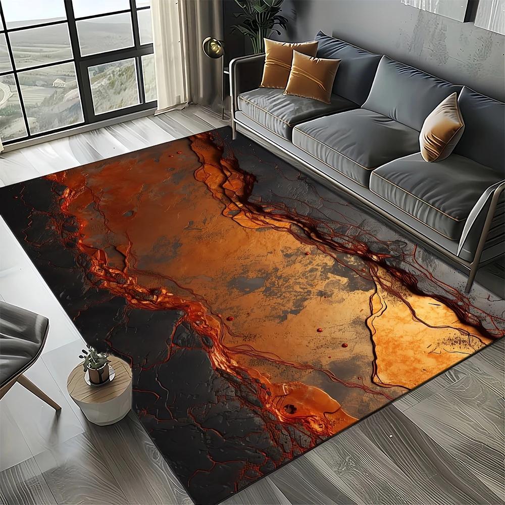 2025 New Style Colour Nature Marble Blue Gold Carpet Rug for Living Room Bedroom Home Sofa Decoration,Kid Non-slip Floor Mat